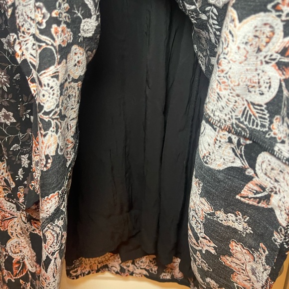 🌻Women’s Free People Lucky Loosey Floral Print Boho Mini Dress Onyx Combo Sz S - Picture 13 of 16